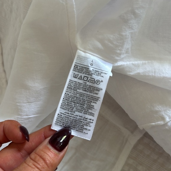 Old Navy | Puff Sleeve Babydoll Mini White Dress | Size L - Picture 4 of 6